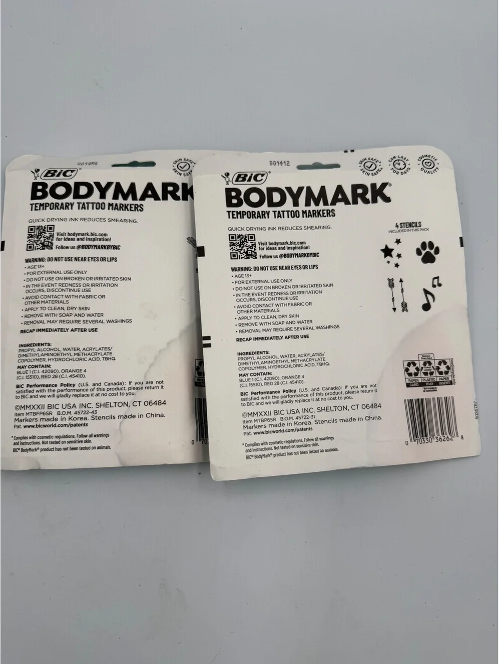 BIC BodyMark Temporary Tattoo Markers 8 Pack - Color & Precision Collections